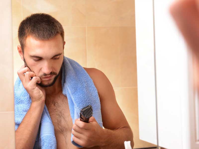 Shave with acne scar